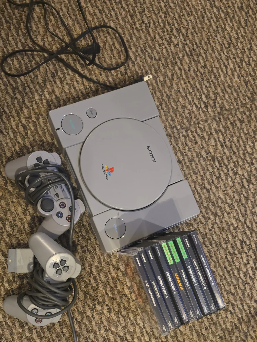 Sony PlayStation Original Console with Controllers and Games - Light Gray